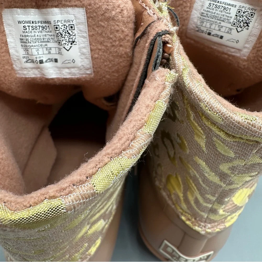 Sperry Womens Size 7.5 Top-Sider Saltwater Leojac Rose Pink Duck Boots Shoes